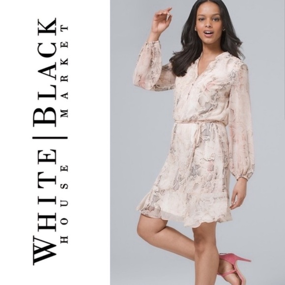 White House Black Market Snake-Print Soft Blouson Mini Dress - 6 - Picture 17 of 17